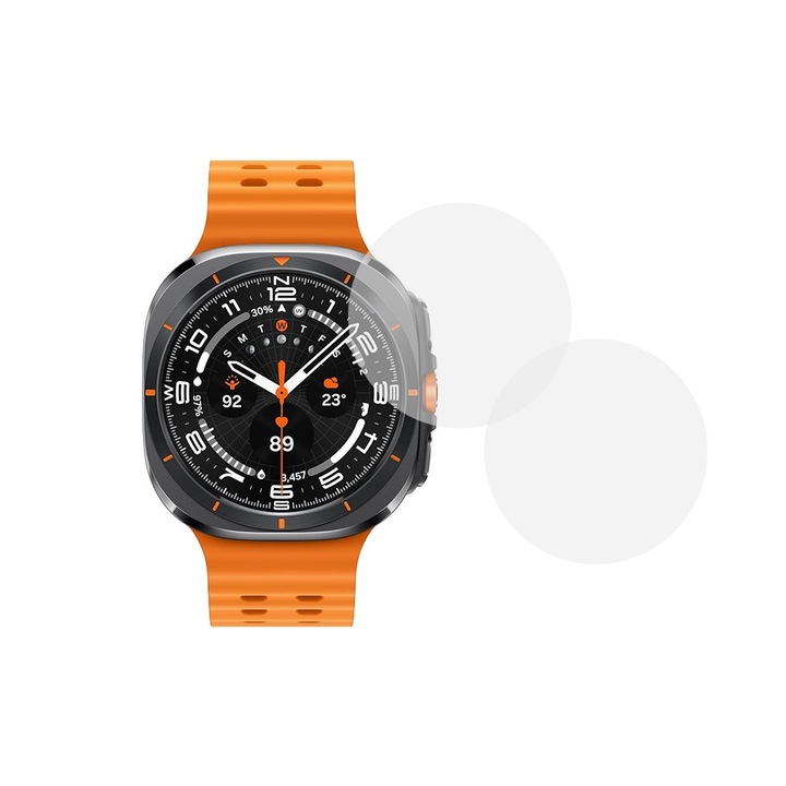 Комплект от 2 x фолио, съвместимо със Samsung Galaxy Watch Ultra, Comando Shield Full Glue, възобновяем хидрогел силикон, Anti-shock и против счупване, SlimLine NanoShield, Transparent
