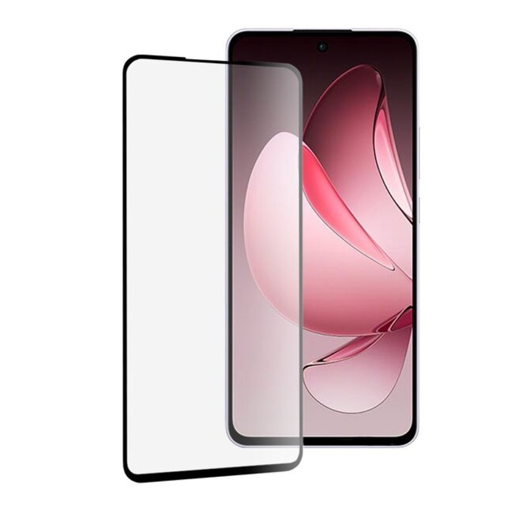 Edzett üveg képernyővédő fólia Oppo Reno 13F 4G / Reno 13F 5G / Reno 13FS 5G fekete