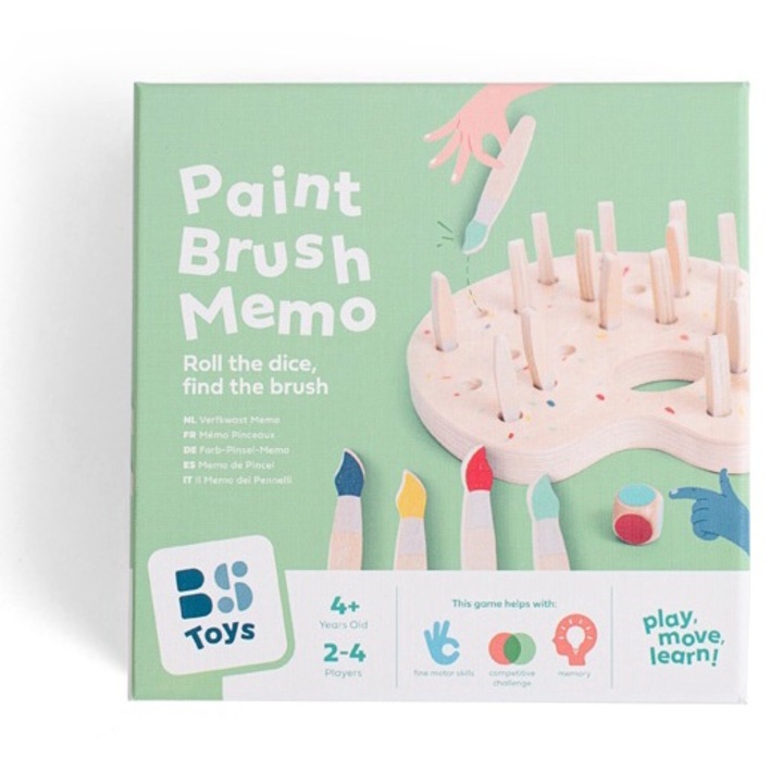 Joc de memorie Pensule colorate, BS Toys