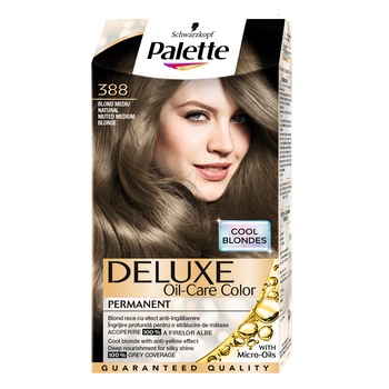 Vopsea de par permanenta Palette Deluxe Cool Blondes 388 Blond Superior Inchis, 135 ml Vopsea de par permanenta Palette Deluxe Cool Blondes 388 Blond Superior Inchis, 135 ml