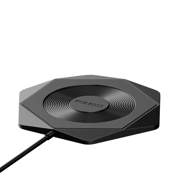 Incarcator wireless Romoss Hexa, cu incarcare rapida pentru iPhone 8, iPhone 8 plus, iPhone X Samsung Galaxy S7/S7 Edge, S8, Negru