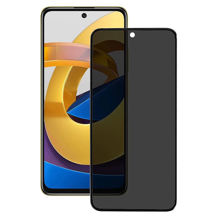 Фолио PRIVACY за Motorola Moto G55, закалено стъкло, OPTIM SOLUTION, пълна защита, Anti-Spy, 9H (Anti-Explosion) защитна технология, черно