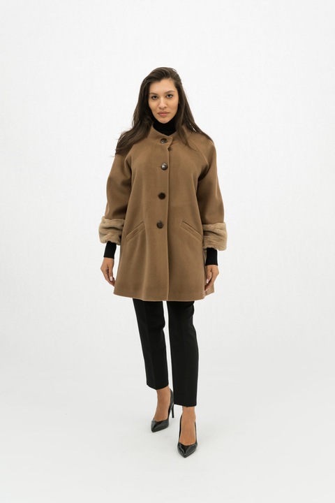 Palton Maro Elegant cu Blana Vicki - 54567, Maro