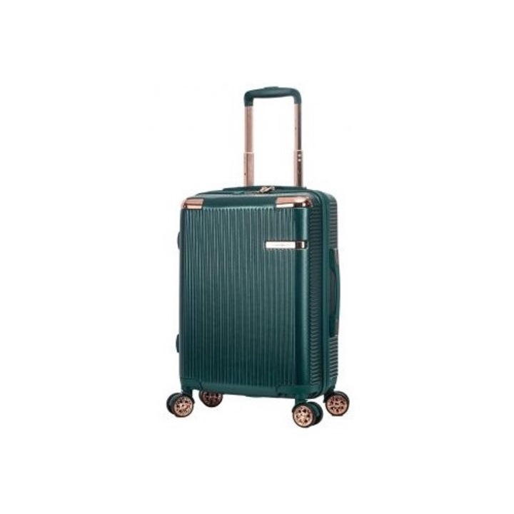 Troler de cabina Madisson SW44303, fermoar antifurt, 55 cm, policarbonat rezistent, 39L, cifru TSA, verde inchis