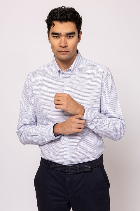 Heavy Tools, Camasa cu imprimeu grafic Ramsey, Alb/Bleumarin