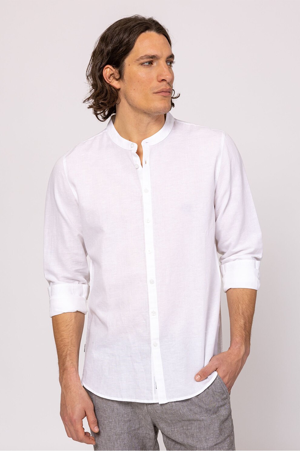 Heavy Tools, Camasa cu guler mao Roderick, Alb, M