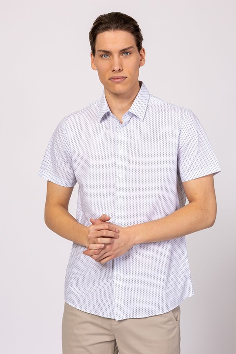 Heavy Tools, Camasa cu maneci scurte si anou, Alb/Albastru ultramarin