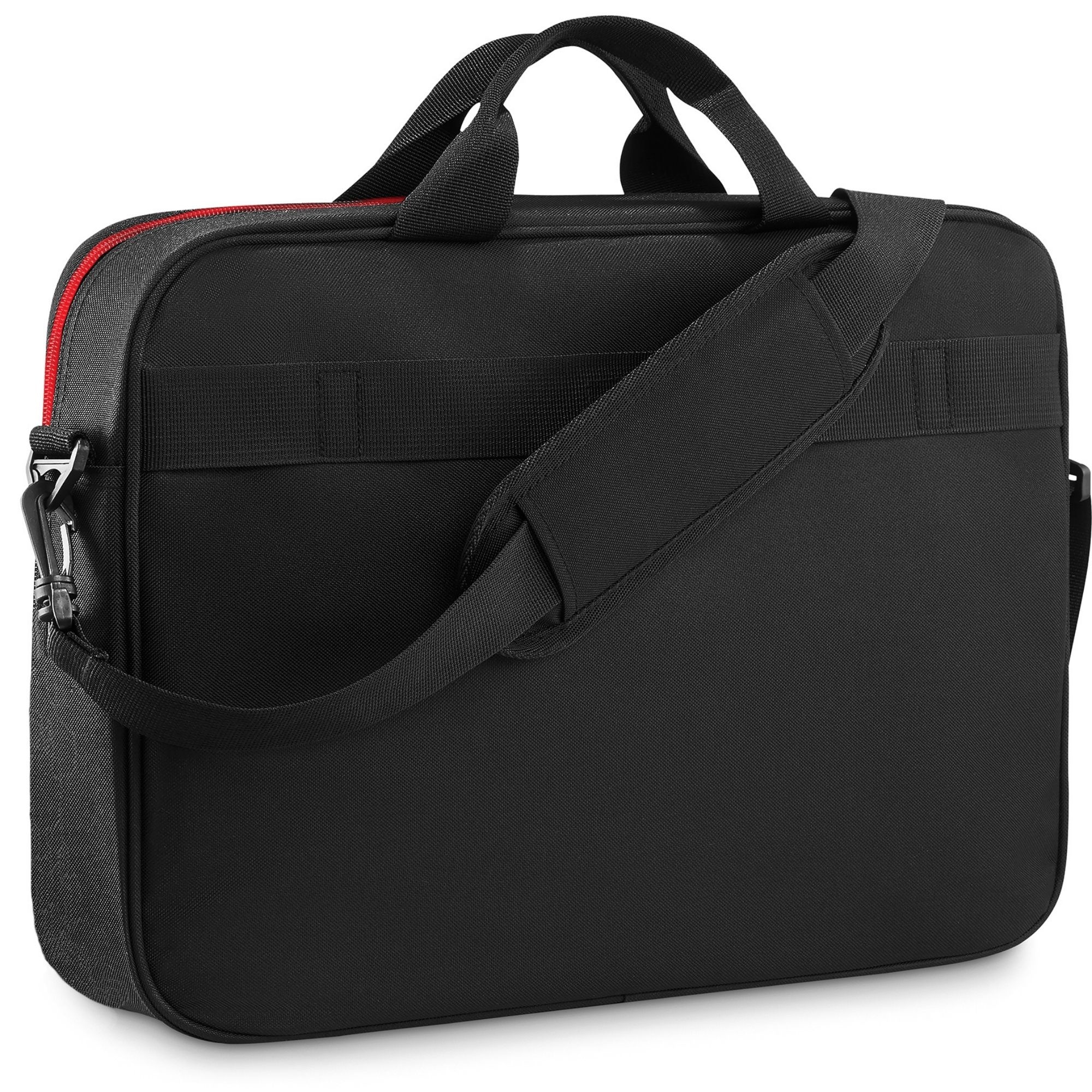 Geanta laptop dama, barbati, Zagatto®, Compatibila 15.6 inch, Dimensiune 40x31x7 cm, Negru cu rosu, Atasabila la troler, Impermeabila, Curea de umar reglabila si detasabila, Protectie antisoc, Buzunar frontal cu fermoar, Eleganta, Casual, ZG936