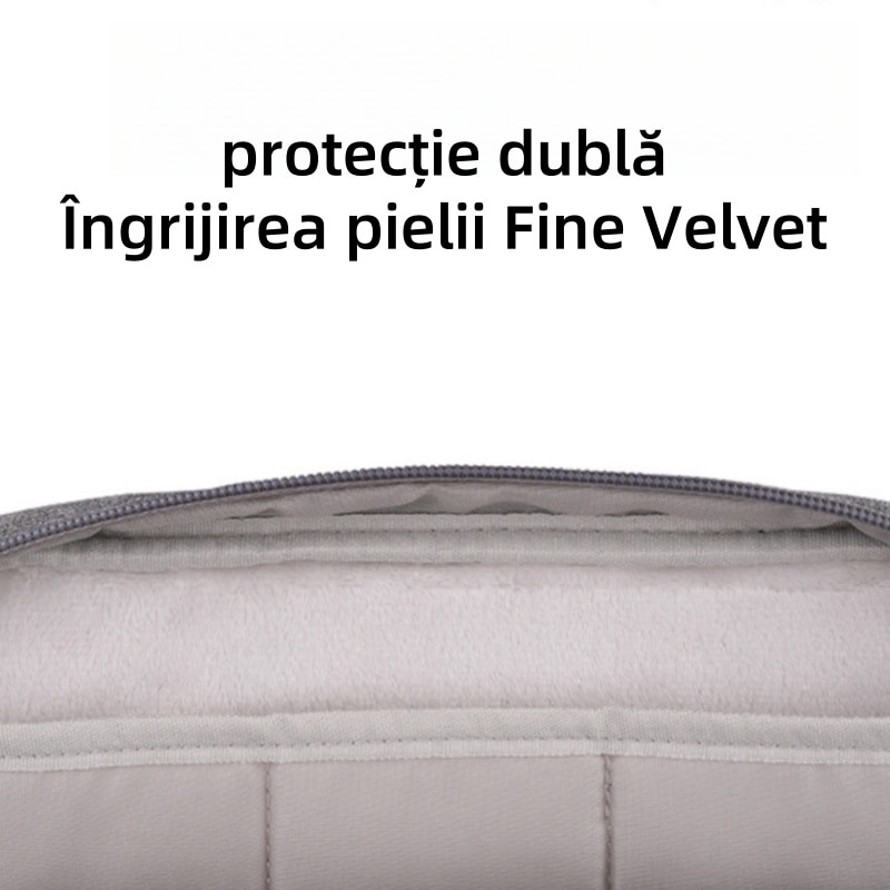 Geanta pentru laptop, 13.3 inch, capacitate mare, nylon, curea de umar reglabila, rezistenta la zgarieturi si uzura, gri