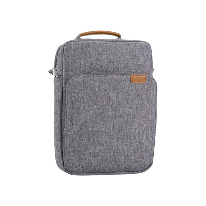 Geanta pentru laptop, 13.3 inch, capacitate mare, nylon, curea de umar reglabila, rezistenta la zgarieturi si uzura, gri