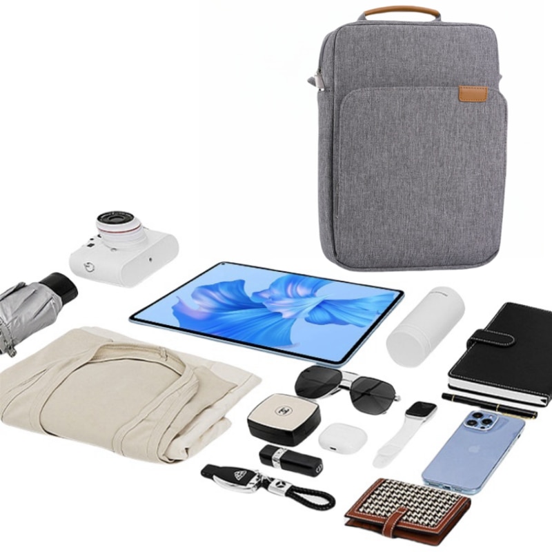 Geanta pentru laptop, 13.3 inch, capacitate mare, nylon, curea de umar reglabila, rezistenta la zgarieturi si uzura, gri