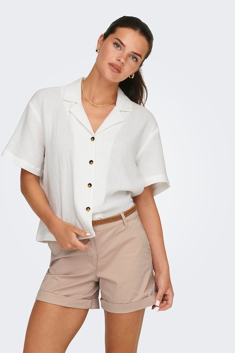 JdY, V-nyakú bő fazonú pamuting, Fehér, L