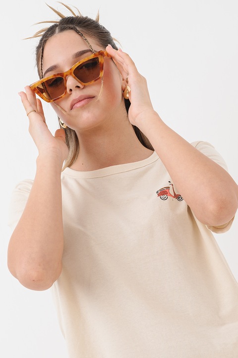 JdY, May mintás pamutpóló, Világosbézs