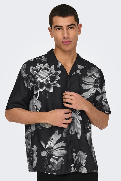 Only & Sons, Риза със стандартна кройка, Черен
