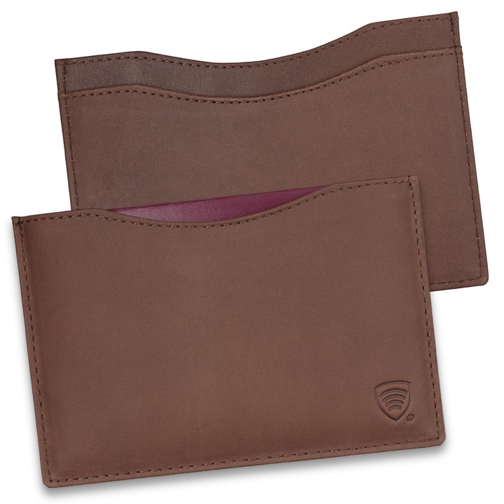 Koruma, Husa de pasaport cu element de securitate RFID, KUK-26HBR, Maro mat