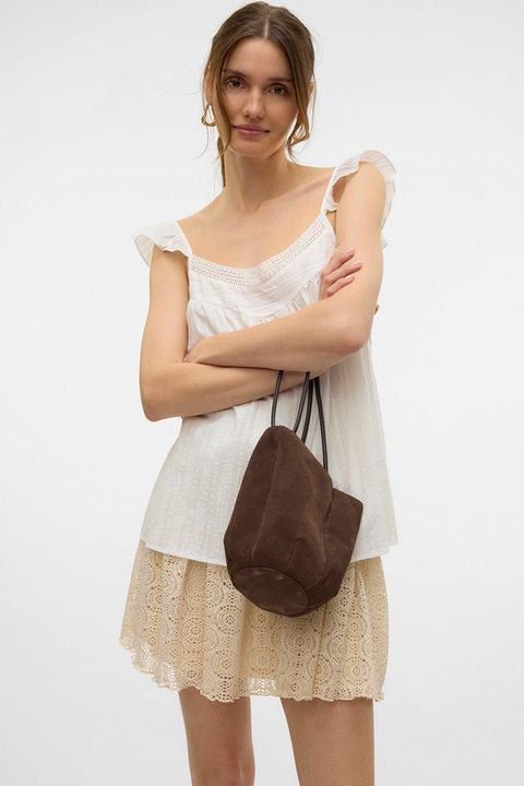 Vero Moda, Свободен памучен топ, Мръснобял