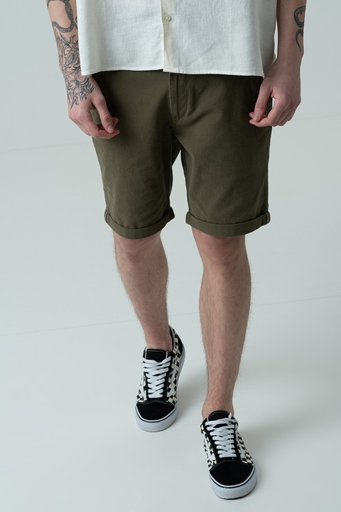 Jack & Jones, Bermude cu terminatii rasucite Fury, Kaki