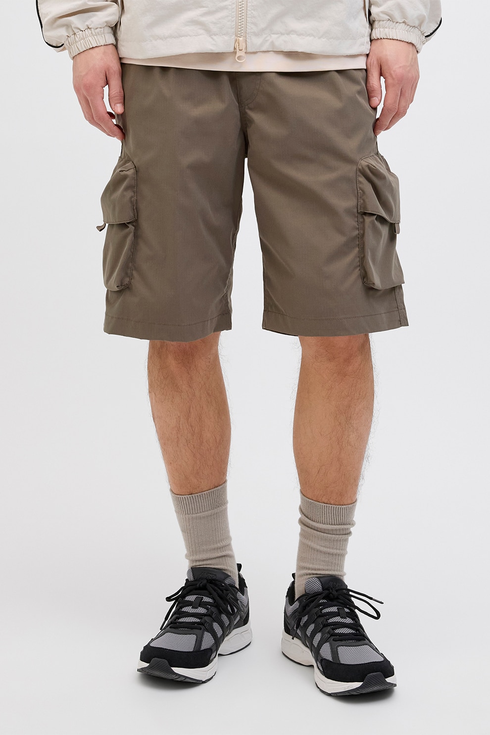 Jack & Jones, Bermude cu buzunare cargo, Maro taupe, M