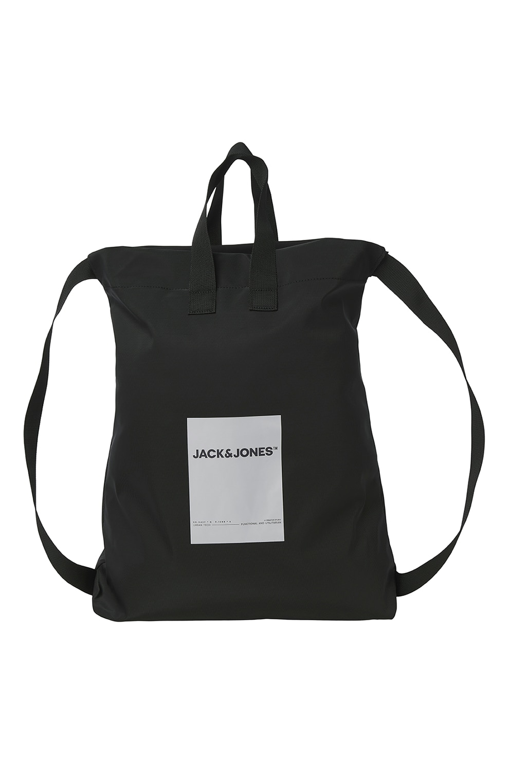 Jack & Jones, Rocsac tote cu imprimeu logo, Negru