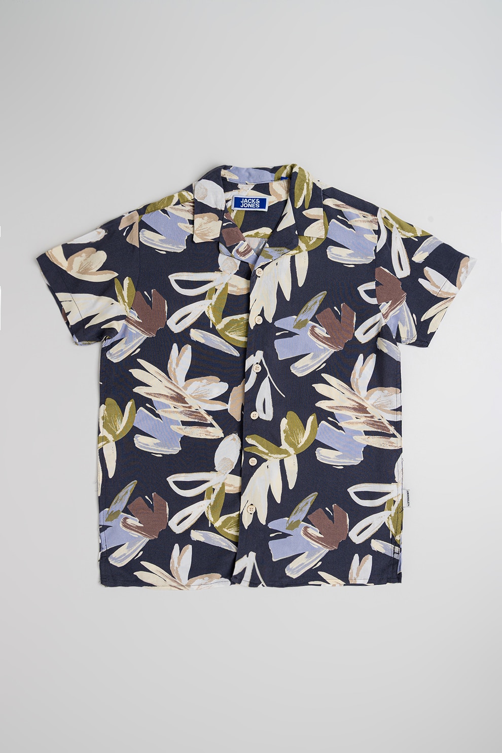 Jack & Jones, Camasa cu imprimeu floral, Verde, Lila, Gri antracit, 176 CM