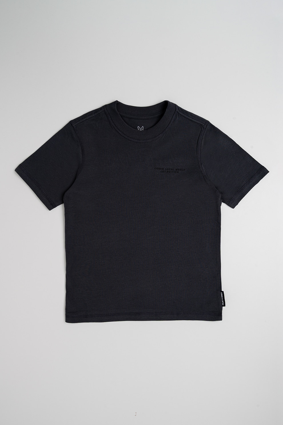 Jack & Jones, Tricou de bumbac cu decolteu la baza gatului, Gri antracit, 152 CM