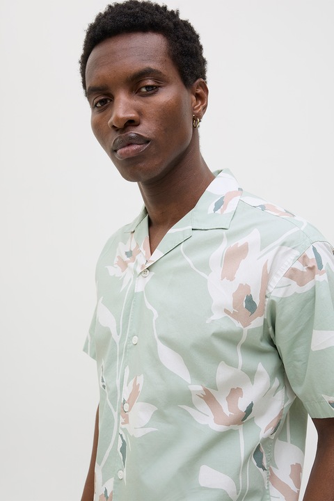 Jack & Jones, Kényelmes fazonú organikuspamut tartalmú ing, Halványzöld