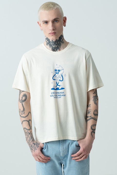 Jack & Jones, Jorunexpect mintás póló, Királykék/Krémszín