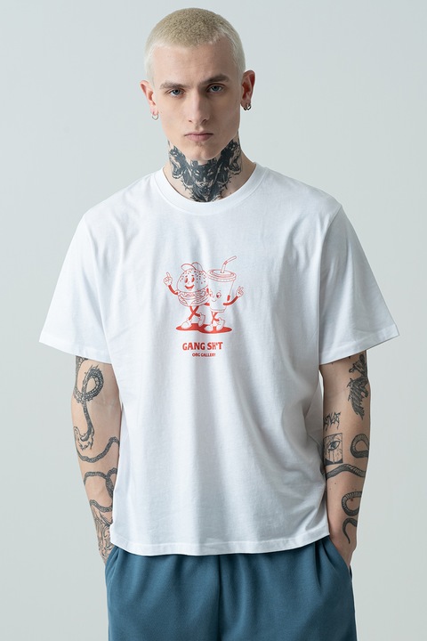 Jack & Jones, Jorunexpect mintás póló, Fehér/Téglavörös