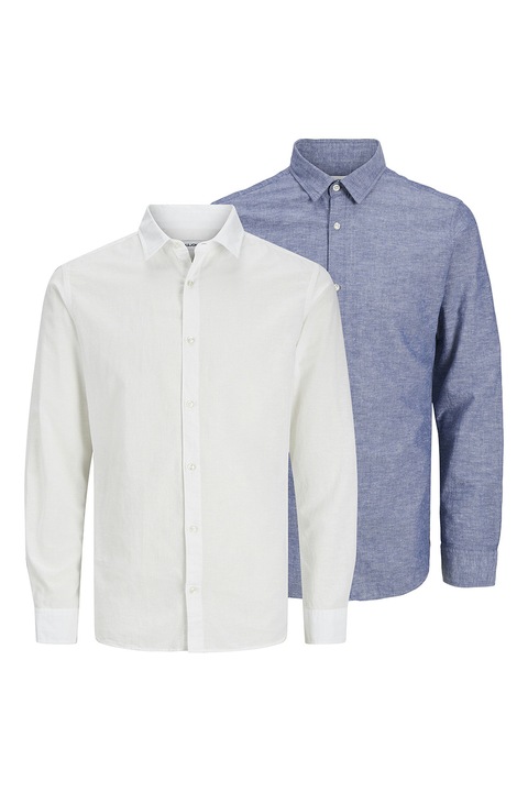 Jack & Jones, Hosszú ujjú lentartalmú ing, Fehér/Kék