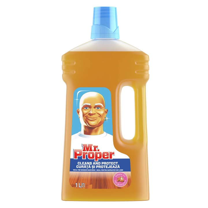Опаковка от 2 х Mr Proper Almond Oil Parquet Solution 1000 мл
