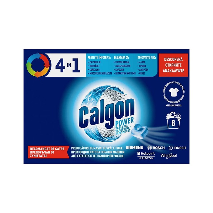 Csomag 4 X Calgon 4 az 1-ben Power Ball vízkőmentesítő tabletta 8 db