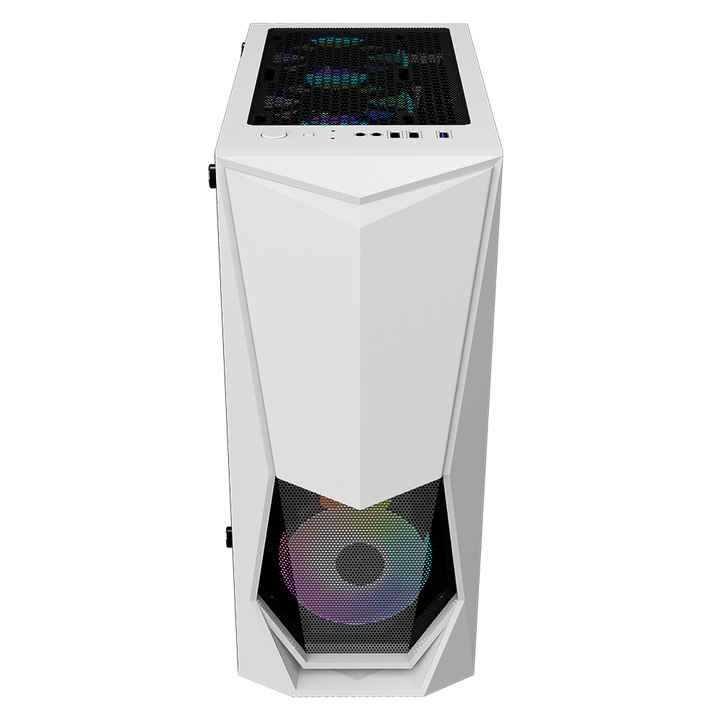 Sistem Desktop PC Intel Core i5 14400F pana la 4.7 Ghz, 16 GB ram DDR5, SSD ultrarapid NVME 512 GB, placa video dedicata gaming Nvidia RTX3060 12 GB GDDR6 192 bit, carcasa gaming RGB
