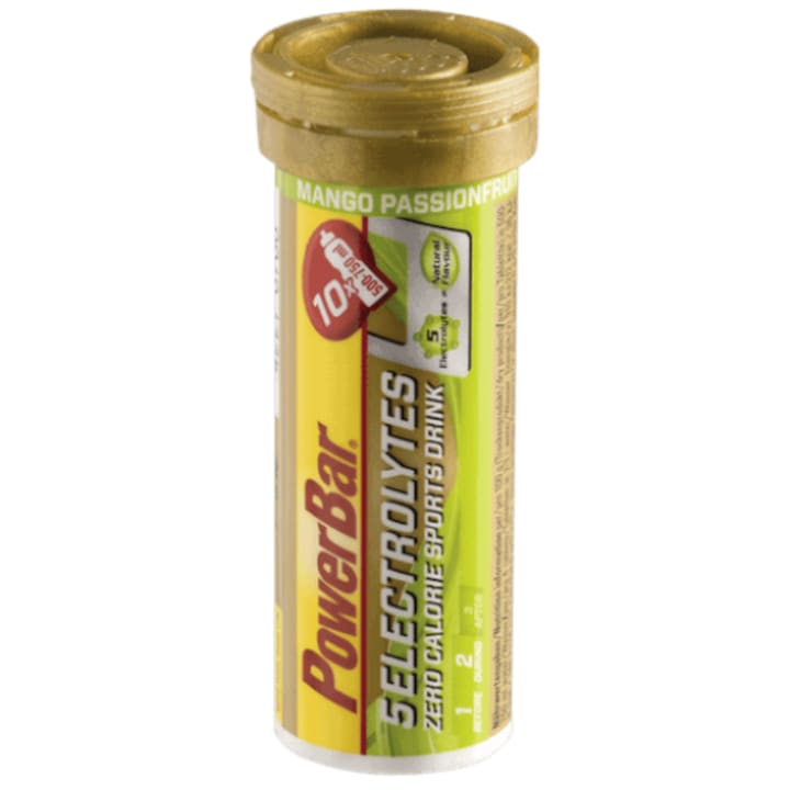 Bautura sportiva cu zero calorii, POWERBAR, bauturi izotonice, cu 5 electroliti, Mango Passionfruit, Tabs