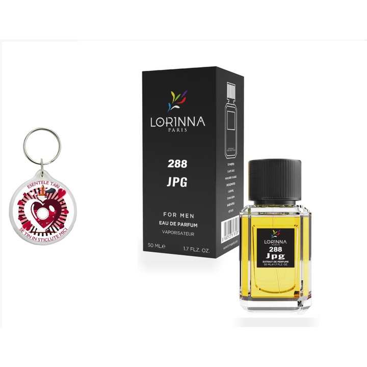 Set Apa de Parfum Lorinna Paris Parfum JPG 50 ml pentru barbati si breloc esentele tari se tin in sticlute mici