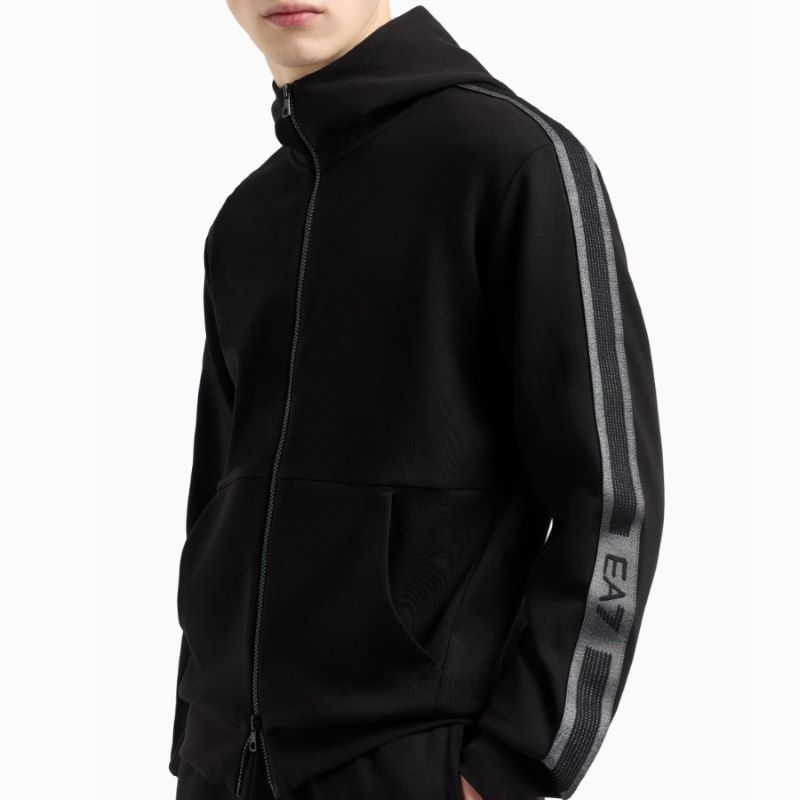 EA7 EMPORIO ARMANI パーカー 7M000142 AF12660 Ea7 Emporio Armani logo-rubberised Hoodie | Black | FARFETCH