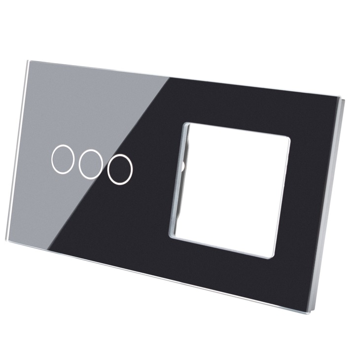 Érintőpanel keret Dual 3+S Glass Black