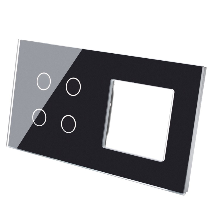 Érintőpanel keret Dual 4+S Glass Black