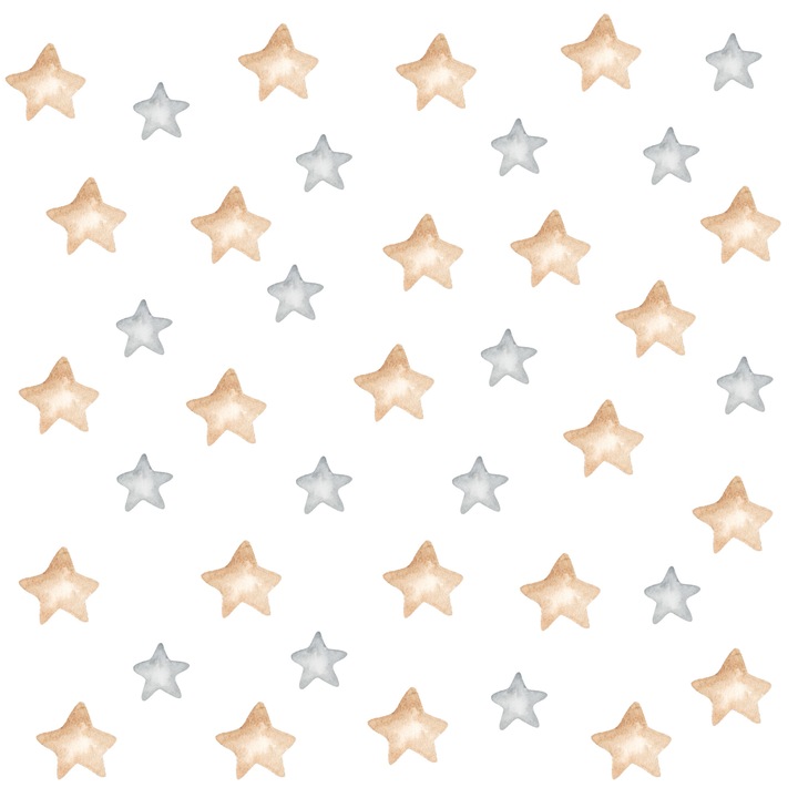 Autocolante Muralo decor stele 3D 60 cm x 30 cm colorate pentru camera unui copil