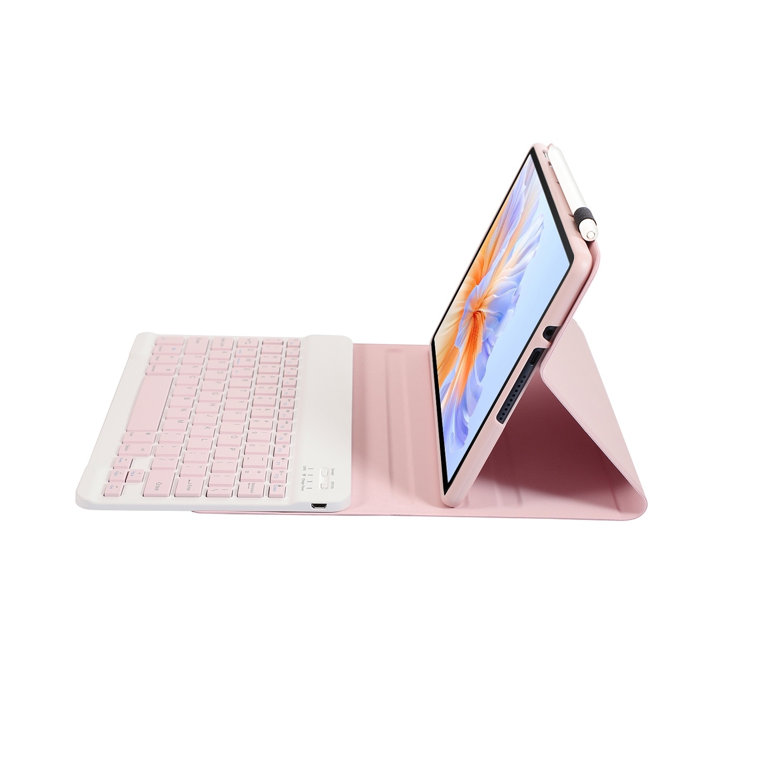 Husa cu tastatura pentru tableta Lenovo IDEA Tab PRO, 12.7 inch, DDOLI, roz