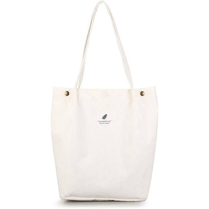 Geanta de umar pentru femei, cord, 68x28cm, cu 3 moduri de purtare, ideala pentru universitate si cumparaturi