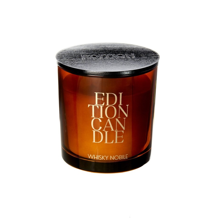 Ароматизирана свещ b3, Whiskey Nobile, 10x10.5cm, стъкло, соев восък, цвят: кехлибар