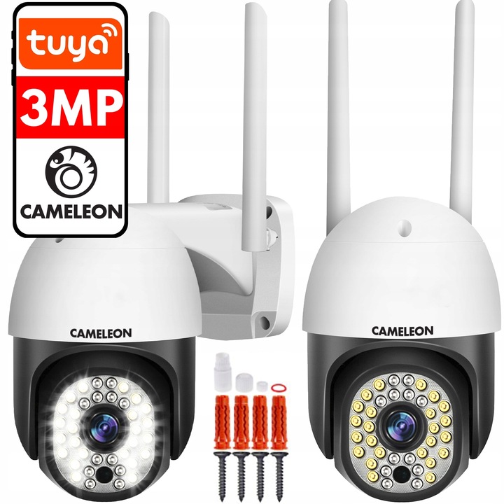 NEXO WIFI 3MP forgatható kültéri megfigyelő kamera, mozgásérzékelő, x4 zoom, fekete-fehér