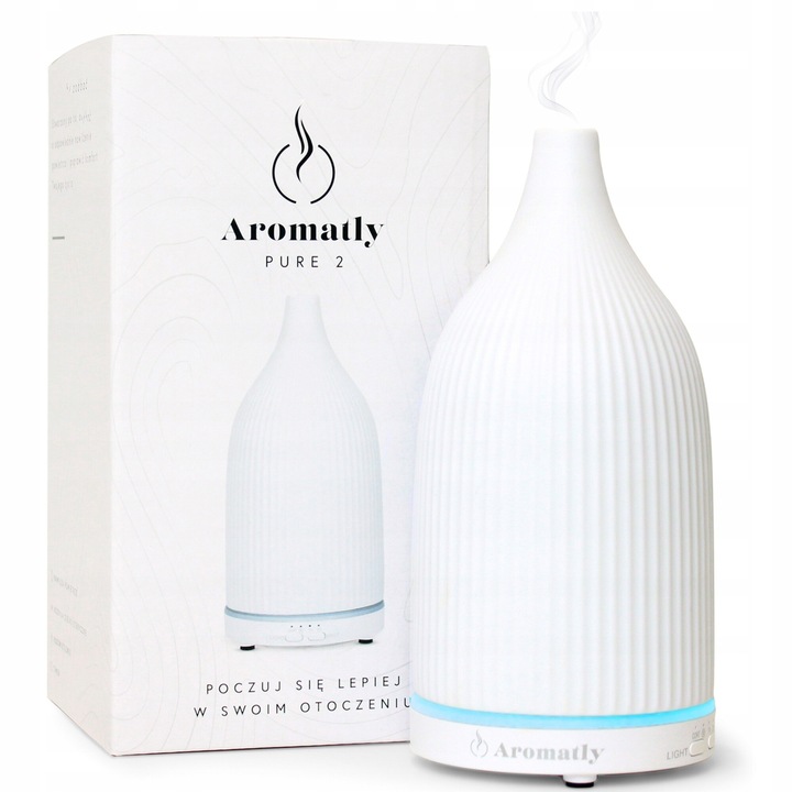 Дифузер Aromatly Pure 2, керамичен, 7 цвята, 4 режима на работа, 50m²