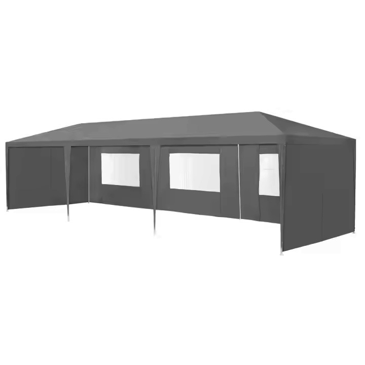 Pavilion gradina 3x9 m, 8 pereti, gri, MultiGarden
