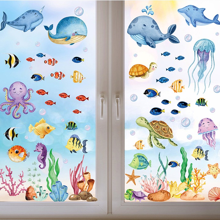 Set stickere decorative feronerie vara, gnomi, plaja, Hawaii, multicolor, dimensiune conform imaginii