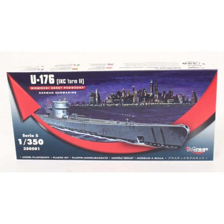 Navomodel de construit Mirage U-176, multicolor, scara 1:350