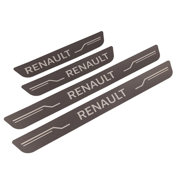 Set 4 bucati stickere protectie praguri dedicate Renault gri