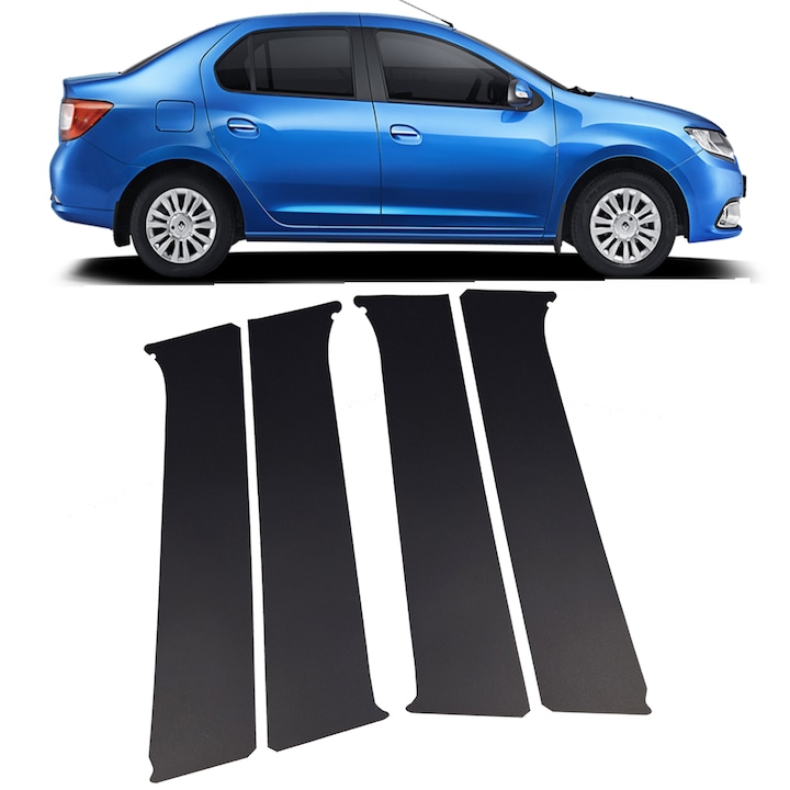 Set 4 bucati stickere autocolante protectie stalpi Dacia Logan 2