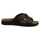 Slapi barbati, INBLU, GV-01I, piele naturala, maro inchis, 45 EU