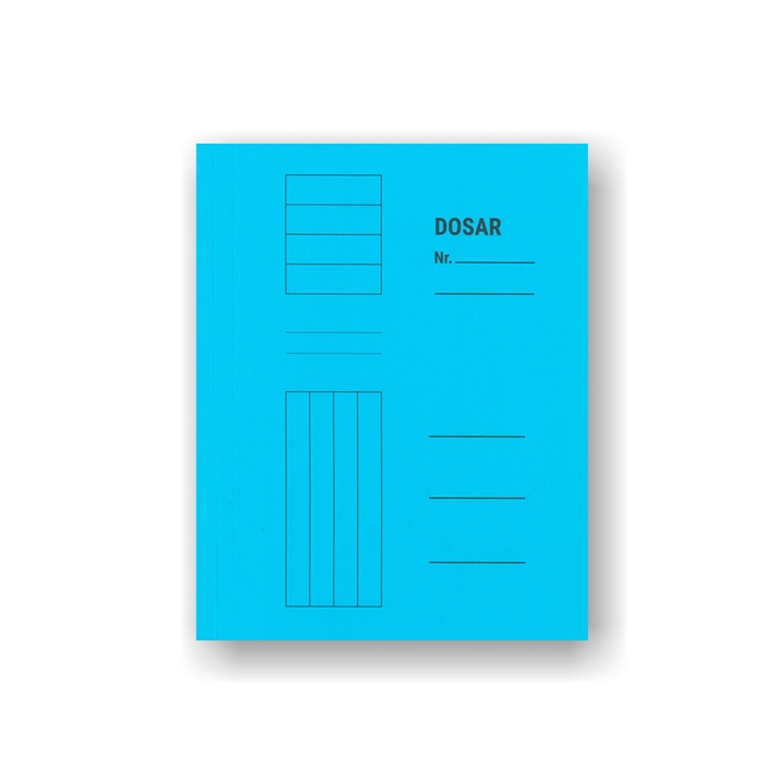 Dosar plic color, carton 230 g/mp, 5 buc/set, Albastru